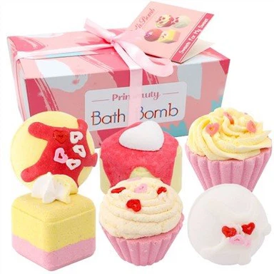 Conjunto de presente de bombas de banho de cupcake