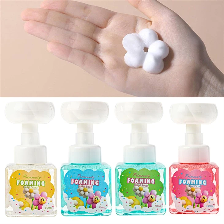 Sabonete para mãos com carimbo de flor